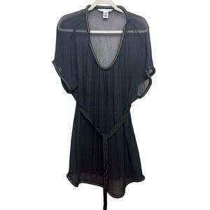 Diane Von Furstenberg Black Silk Chiffon Sol Dress Sz. 4